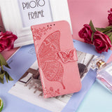 Luxury Embossed Butterfly Leather Wallet Flip Case for MOTO