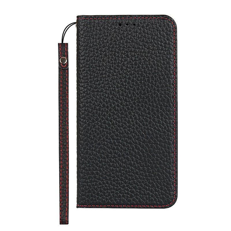 Étui portefeuille avec motif litchi pour téléphone Google Pixel Series
