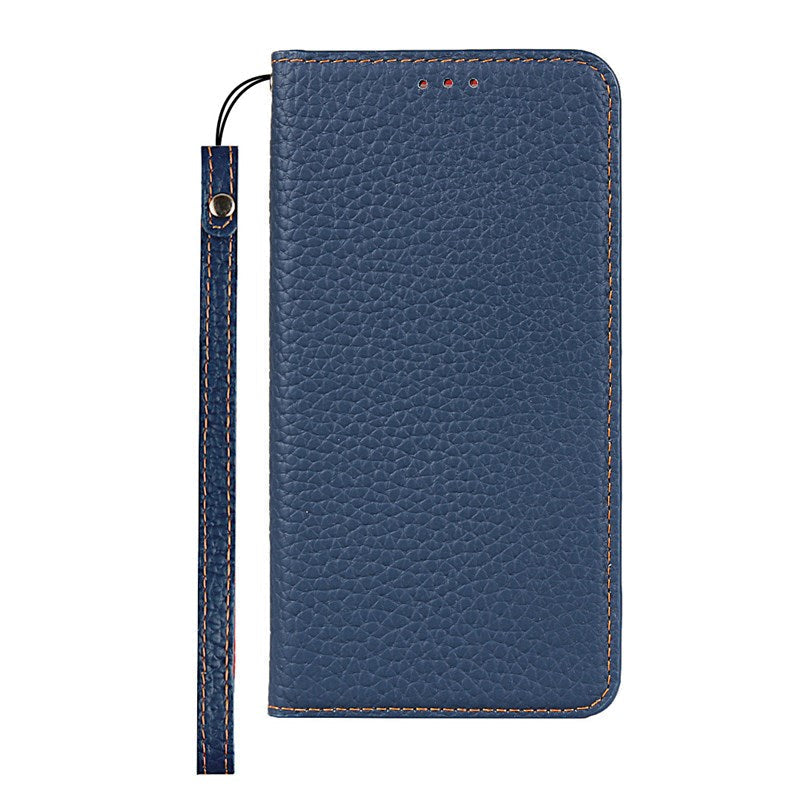 Étui portefeuille avec motif litchi pour téléphone Google Pixel Series