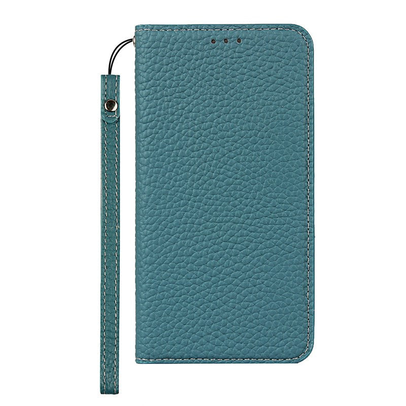 Étui portefeuille avec motif litchi pour téléphone Google Pixel Series