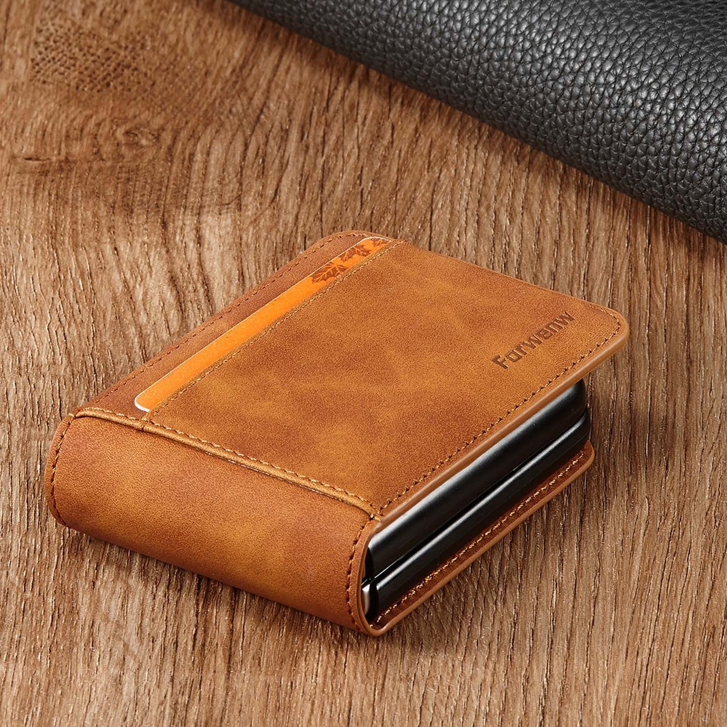 Étui portefeuille à rabat en cuir de luxe pour Samsung Galaxy Z Flip3 5G