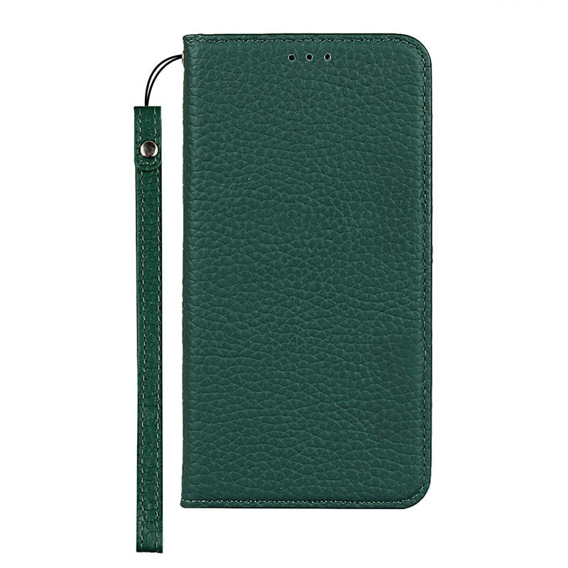 Étui portefeuille avec motif litchi pour téléphone Google Pixel Series