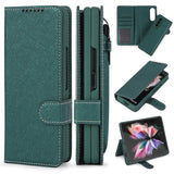 New 2-in-1 Leather Wallet Pen Slot Phone Case For Samsung Galaxy Z Fold3 5G
