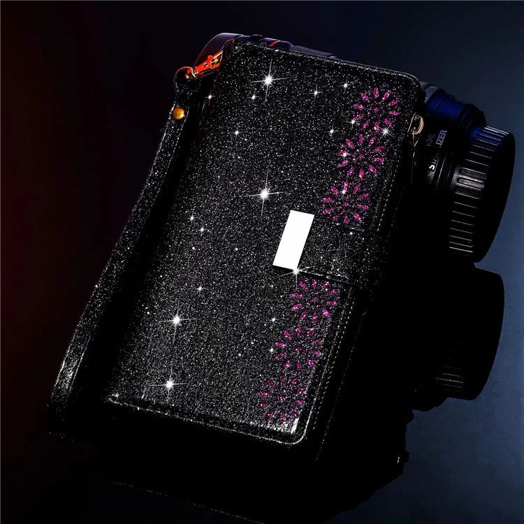 Étui à rabat en cuir scintillant pour Samsung Galaxy S