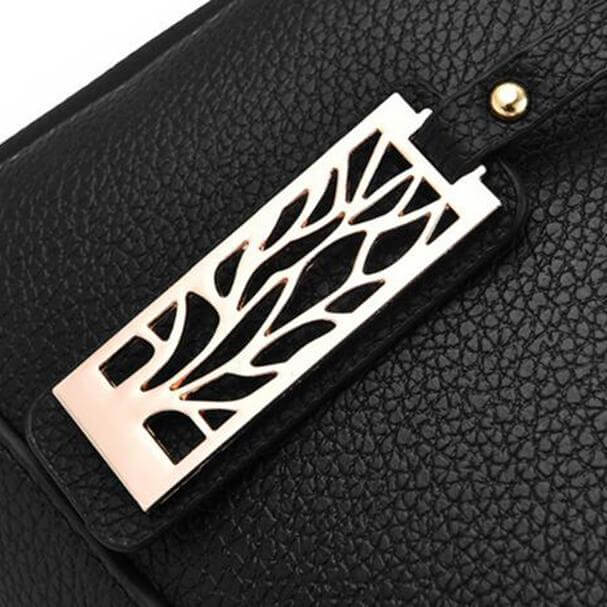 Sacs à main en cuir pour femmes, motif branches d'arbre en métal