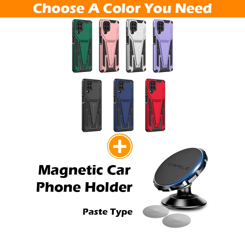 Nouvelle Coque de Téléphone Magnétique Renforcée avec Support pour Samsung A12