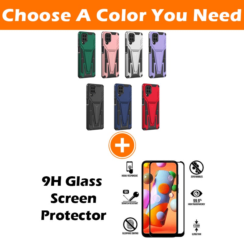 Nouvelle Coque de Téléphone Magnétique Renforcée avec Support pour Samsung A12