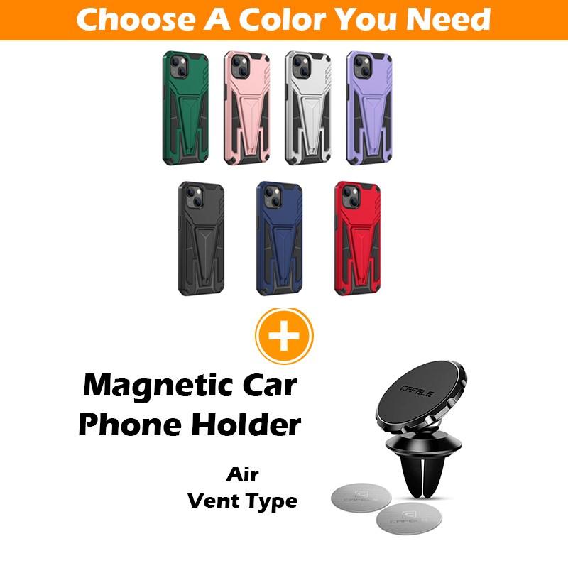 New Extraordinary Armor Bracket Magnetic Phone Case For iPhone 13 Mini