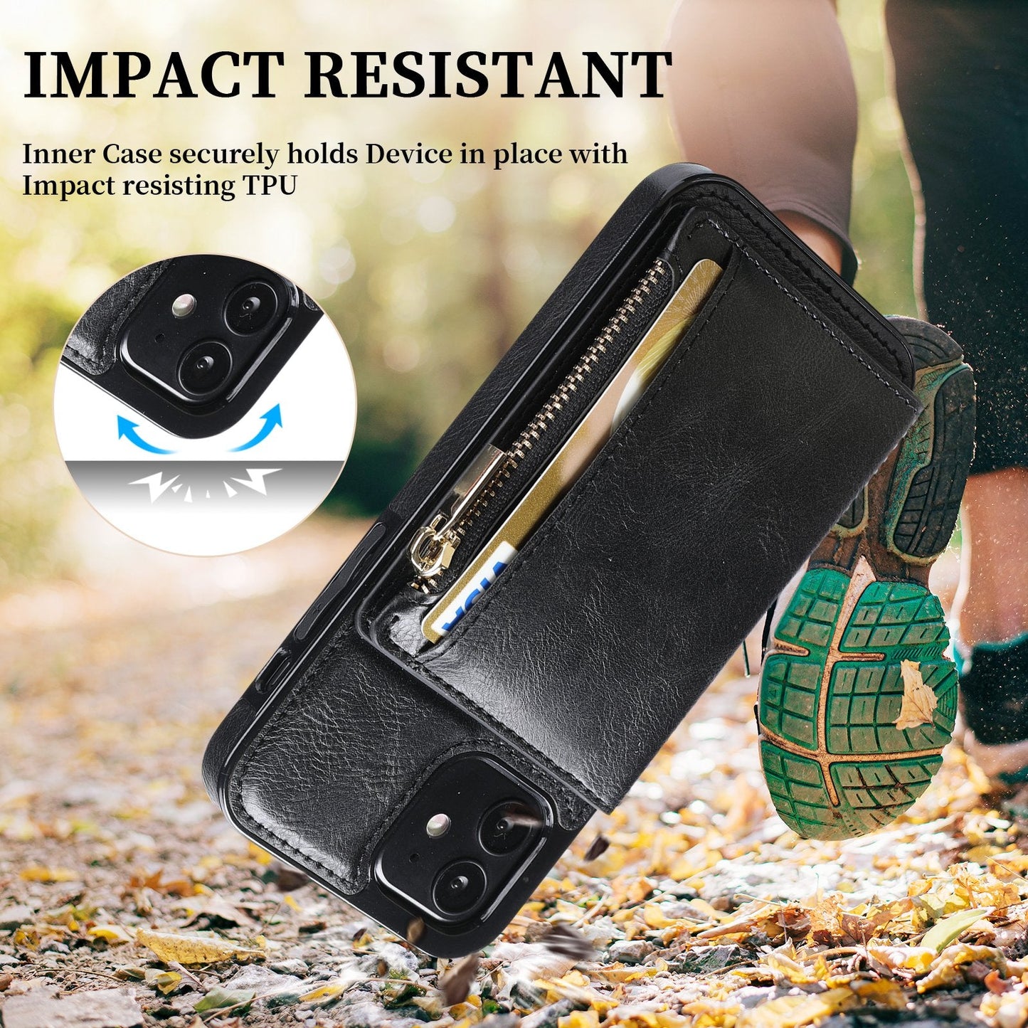 New Upgrade Multifunctional Wallet Zipper Phone Case  For iPhone