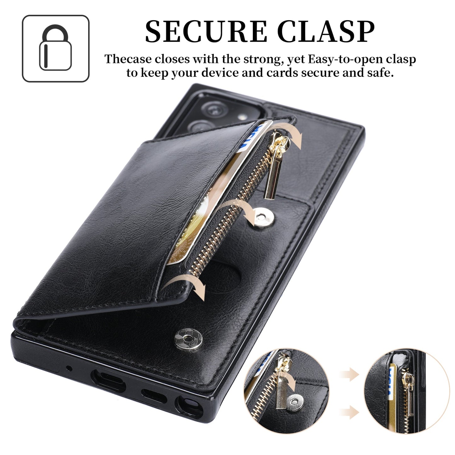 New Upgrade Multifunctional Wallet Zipper Phone Case  For Samsung Note20 Ultra