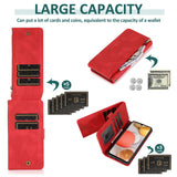 Luxury Skin Feel Multi-card Zipper Leather Case For Samsung A42