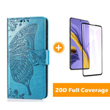 Luxury Embossed Butterfly Leather Wallet Flip Case For Samsung A51/A71