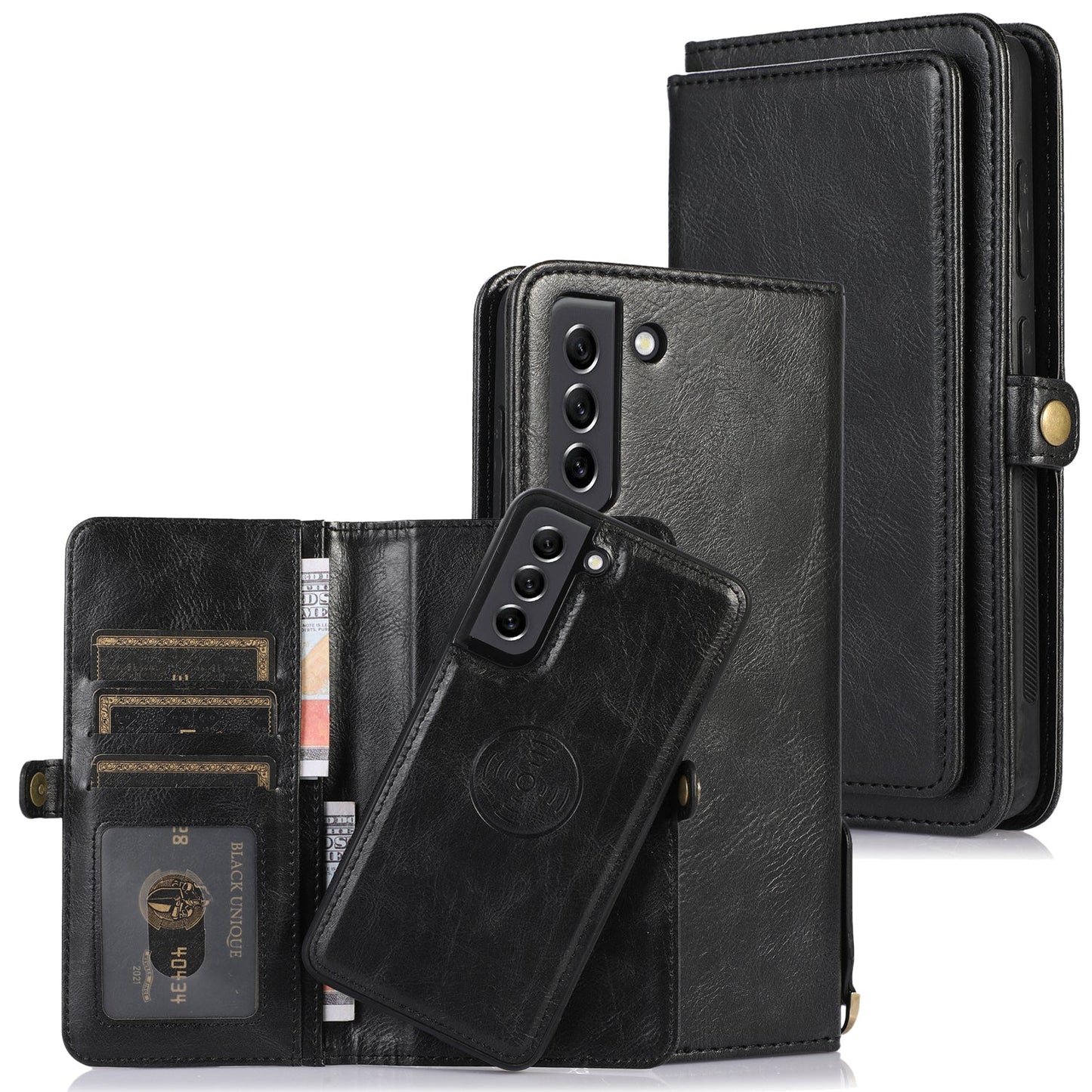 Multifunctional Split Magnetic Wallet Phone Case For Samsung S21FE