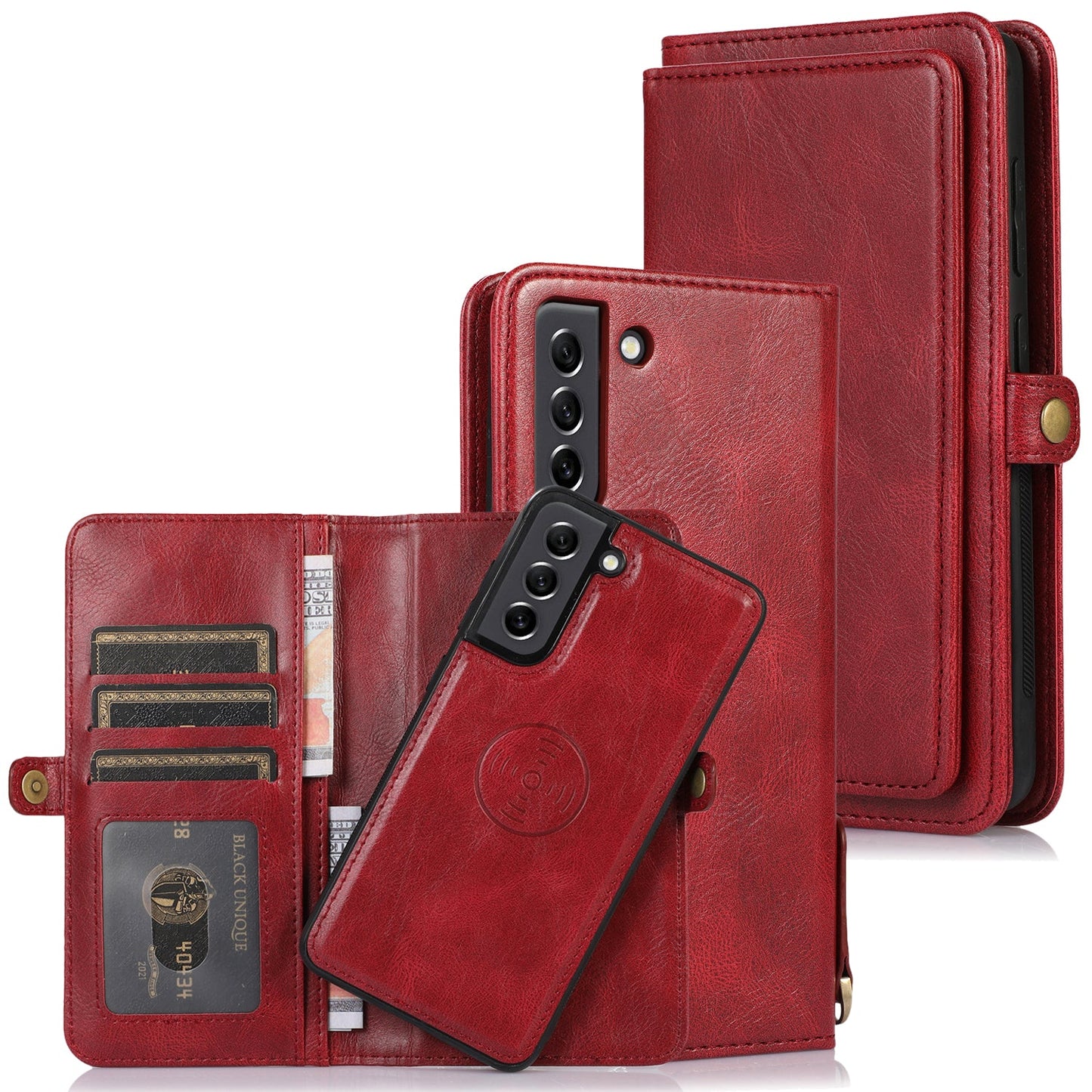 Multifunctional Split Magnetic Wallet Phone Case For Samsung S21FE