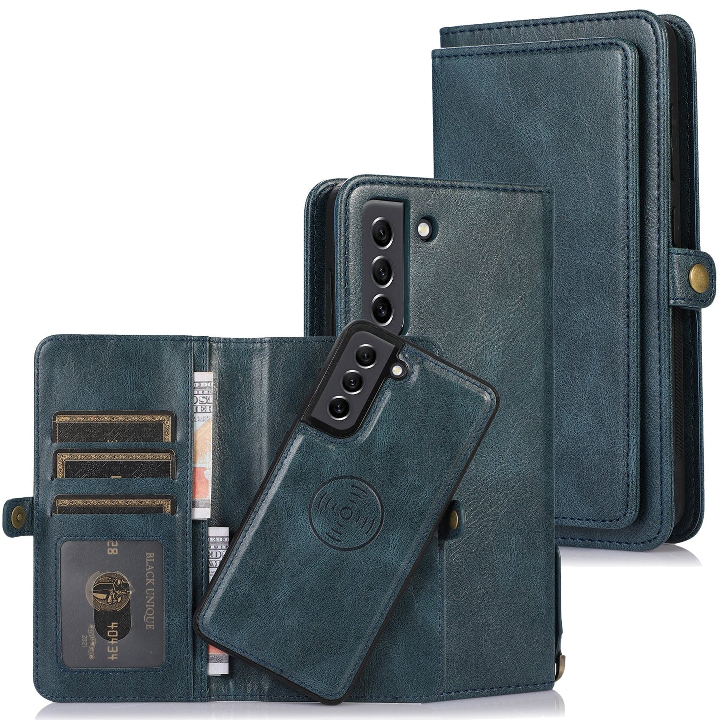 Multifunctional Split Magnetic Wallet Phone Case For Samsung S21FE