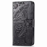 Luxury Embossed Butterfly Leather Wallet Flip Case For Samsung A01 (EU)