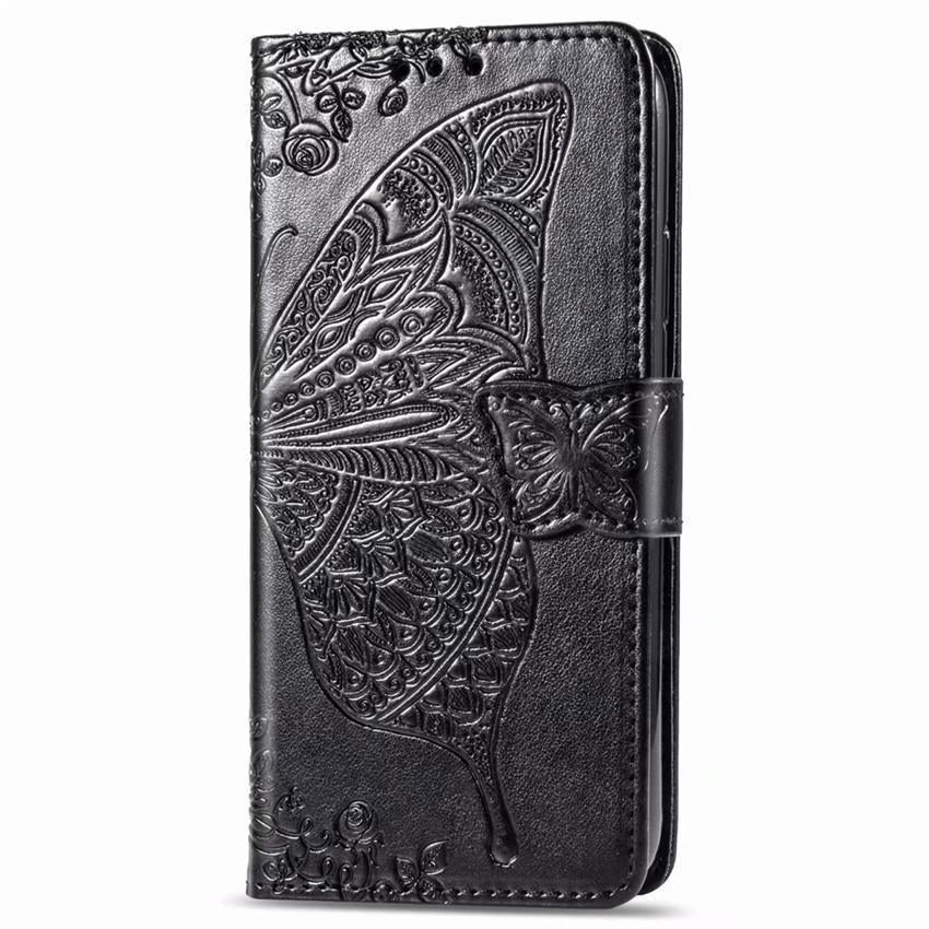Luxury Embossed Butterfly Leather Wallet Flip Case For Samsung Galaxy S9