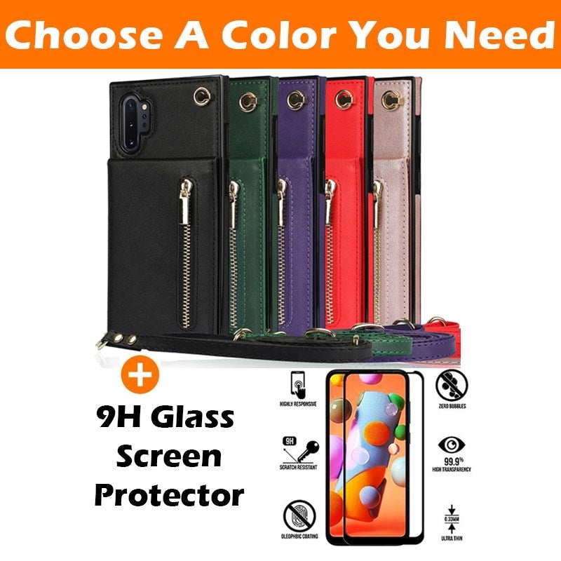 New Crossbody Zipper Wallet Phone Case For Samsung Note10 Plus