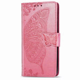 Luxury Embossed Butterfly Leather Wallet Flip Case For Samsung A40
