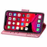 Luxury Embossed Butterfly Leather Wallet Flip Case for LG
