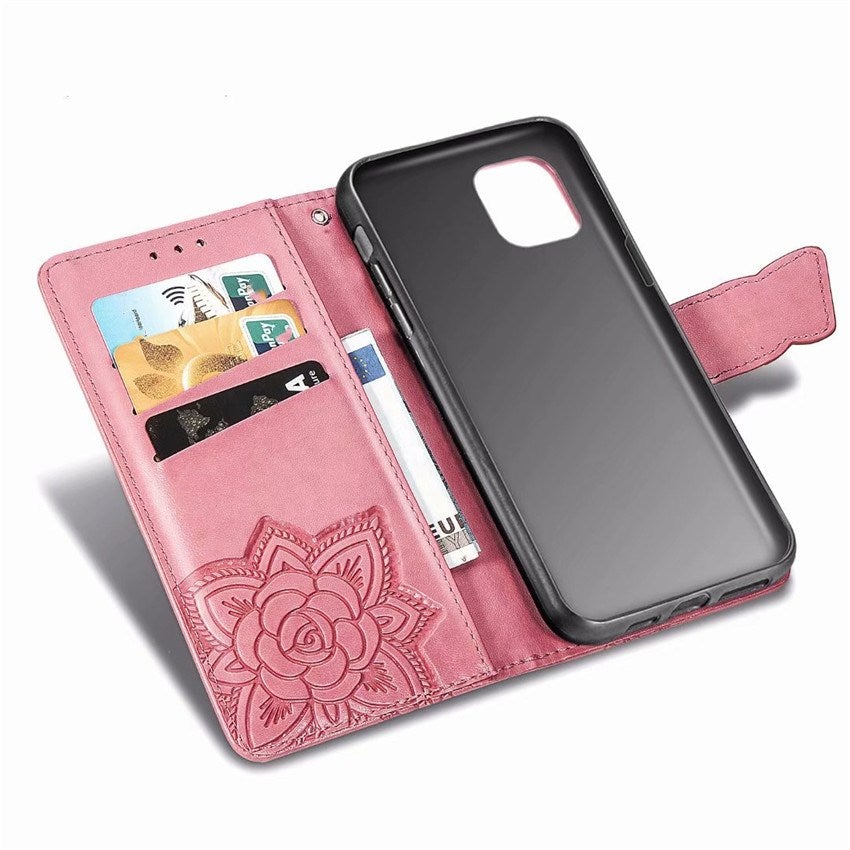 New Luxury Embossed Butterfly Leather Wallet Flip Case for IPHONE