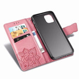 Luxury Embossed Butterfly Leather Wallet Flip Case for iPhone