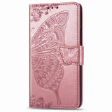 Luxury Embossed Butterfly Leather Wallet Flip Case For Samsung