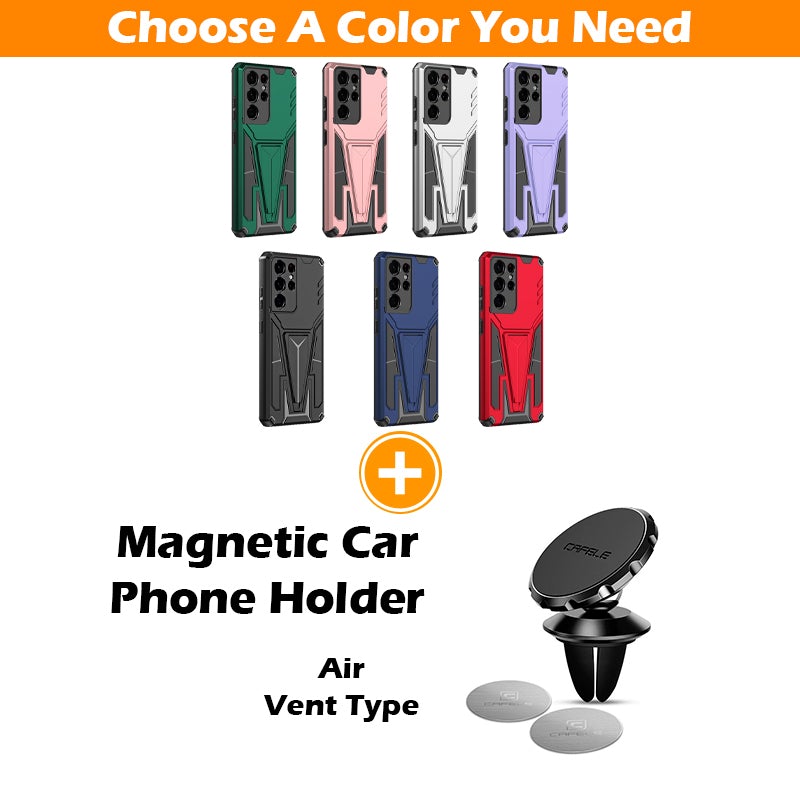 Nouvelle coque de téléphone magnétique avec support en armure extraordinaire pour Samsung S21 Ultra 5G