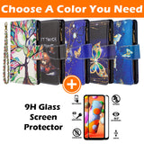 Large Capacity Painted Zipper Leather Case For Samsung S21FE