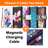 Large Capacity Painted Zipper Leather Case For Samsung S21FE