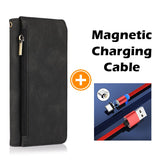 Luxury Skin Feel Multi-card Zipper Leather Case For Samsung Note20/Note20 5G